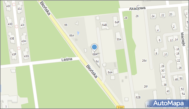 Nadarzyn, Błońska, 64H, mapa Nadarzyn