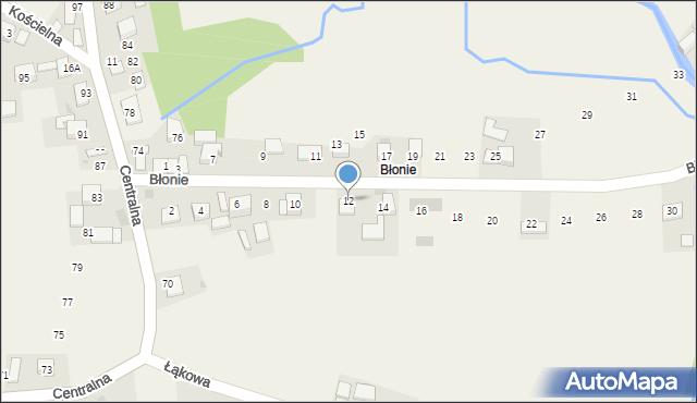 Niedźwiedź, Błonie, 12, mapa Niedźwiedź
