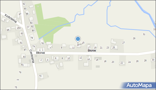 Niedźwiedź, Błonie, 13, mapa Niedźwiedź