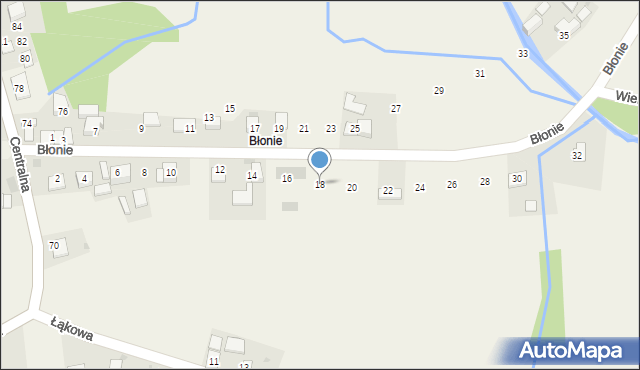 Niedźwiedź, Błonie, 18, mapa Niedźwiedź