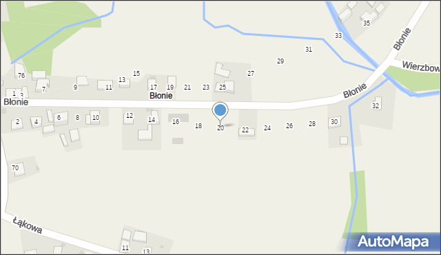 Niedźwiedź, Błonie, 20, mapa Niedźwiedź