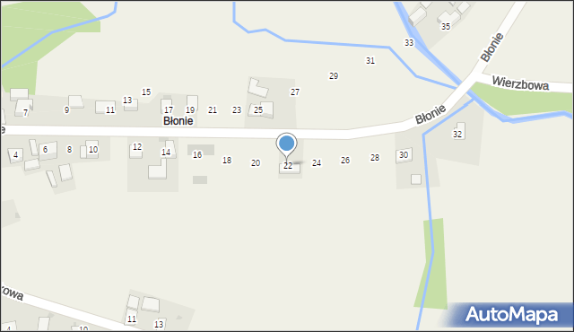 Niedźwiedź, Błonie, 22, mapa Niedźwiedź