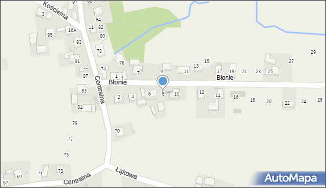 Niedźwiedź, Błonie, 8, mapa Niedźwiedź