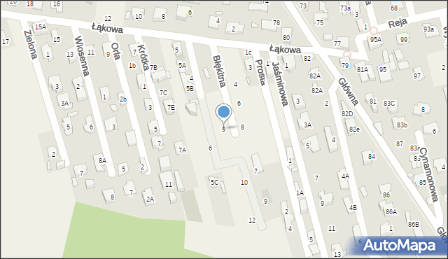 Nowa Wieś, Błękitna, 9, mapa Nowa Wieś