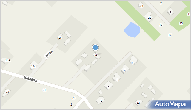 Odrano-Wola, Błękitna, 14, mapa Odrano-Wola