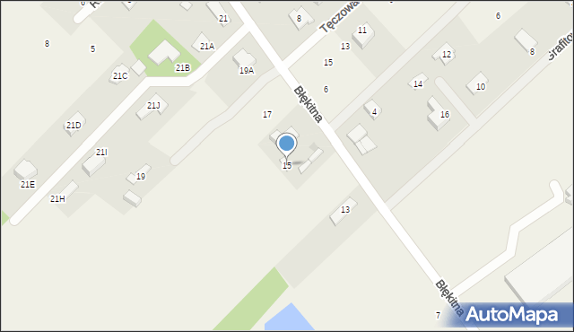 Odrano-Wola, Błękitna, 15, mapa Odrano-Wola