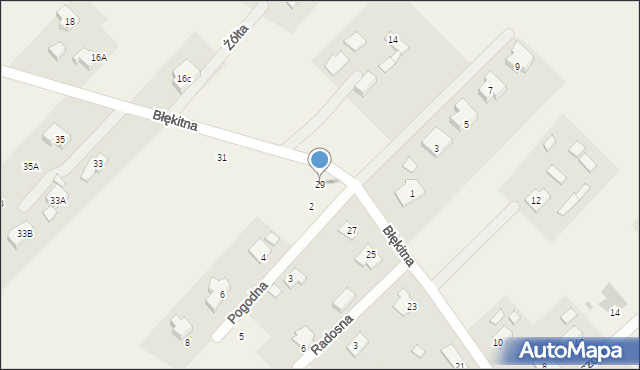 Odrano-Wola, Błękitna, 29, mapa Odrano-Wola