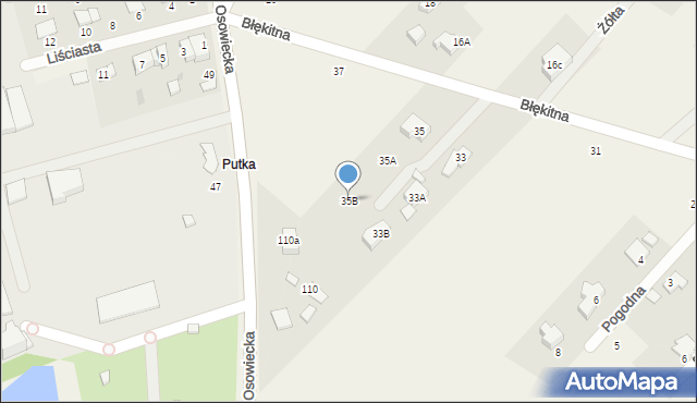 Odrano-Wola, Błękitna, 35B, mapa Odrano-Wola