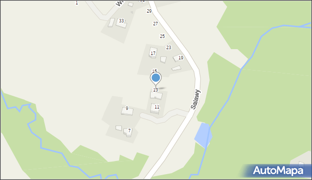 Olszowice, bł. Salawy Anieli, 13, mapa Olszowice