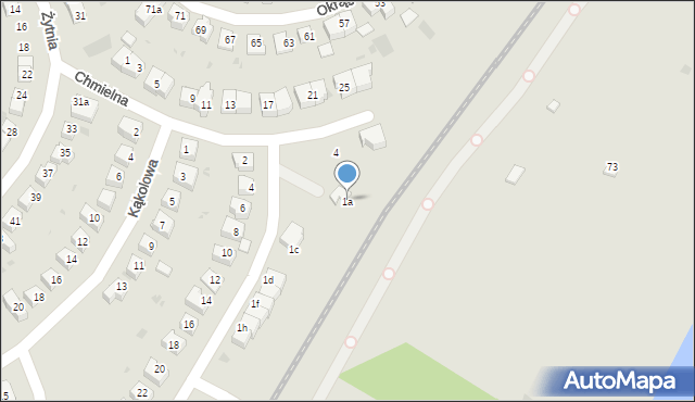 Olsztyn, Bławatna, 1a, mapa Olsztyna