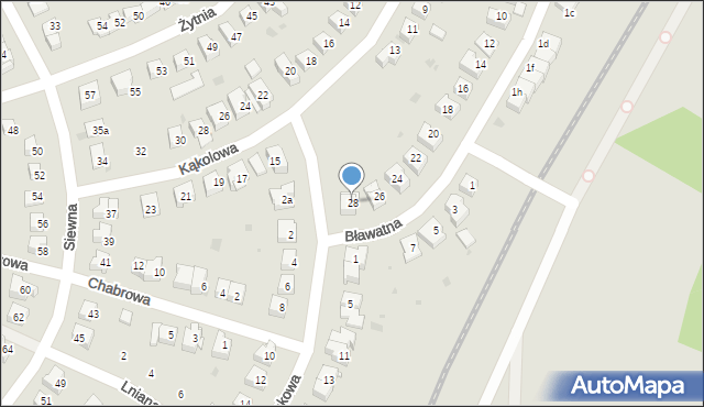 Olsztyn, Bławatna, 28, mapa Olsztyna