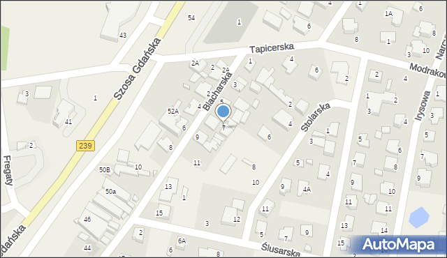 Osielsko, Blacharska, 7, mapa Osielsko