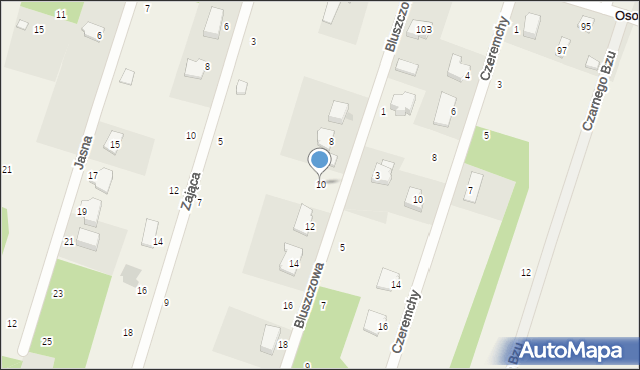 Osowiec, Bluszczowa, 10, mapa Osowiec