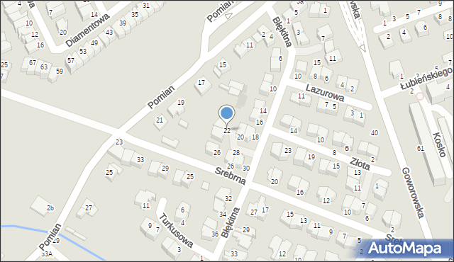 Ostrołęka, Błękitna, 22, mapa Ostrołęka