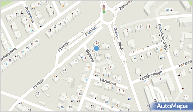 Ostrołęka, Błękitna, 3, mapa Ostrołęka