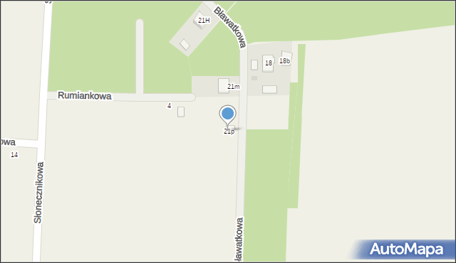 Ostrów, Bławatkowa, 14, mapa Ostrów