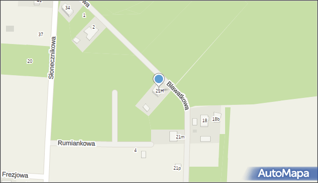 Ostrów, Bławatkowa, 8, mapa Ostrów