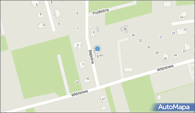 Ostrów Mazowiecka, Błękitna, 4, mapa Ostrów Mazowiecka