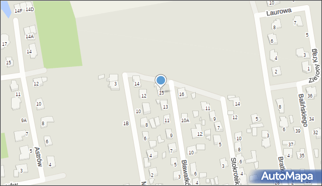 Piaseczno, Bławatków, 15, mapa Piaseczno