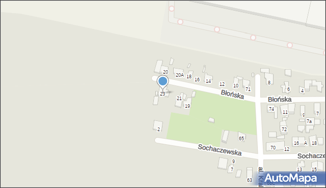 Piastów, Błońska, 23, mapa Piastów
