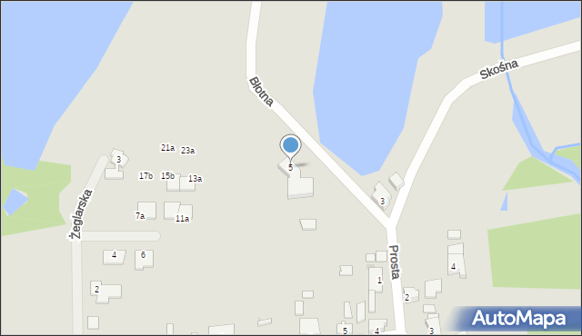 Piła, Błotna, 5, mapa Piły