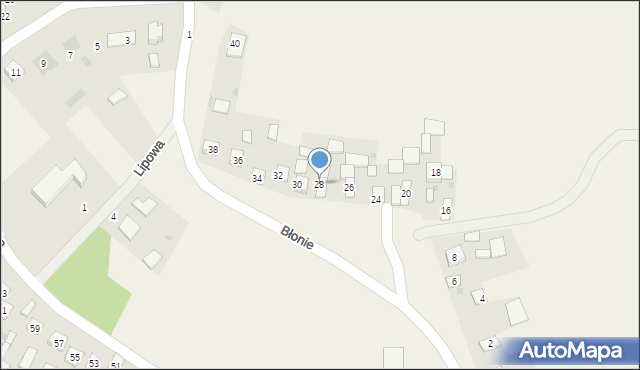 Pilchów, Błonie, 28, mapa Pilchów