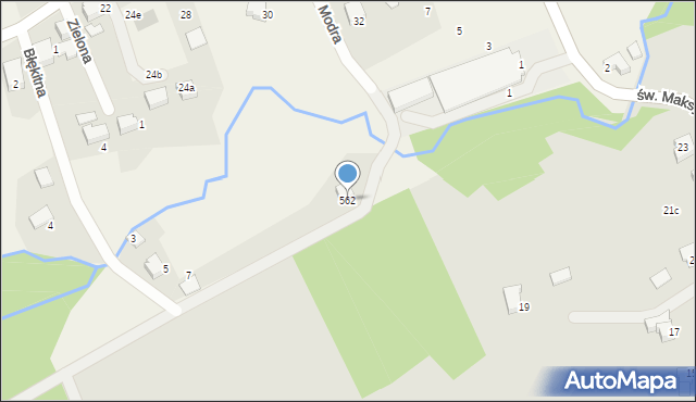 Pisarzowice, Błękitna, 562, mapa Pisarzowice