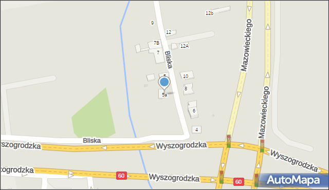 Płock, Bliska, 5a, mapa Płock