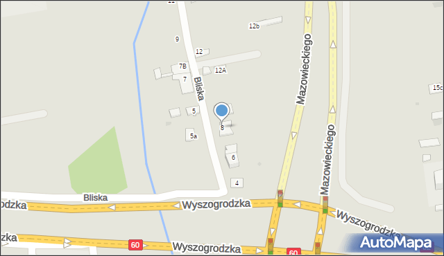 Płock, Bliska, 8, mapa Płock