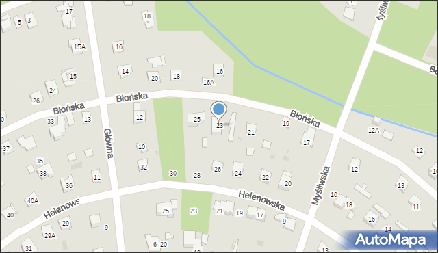 Podkowa Leśna, Błońska, 23, mapa Podkowa Leśna