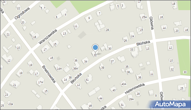 Podkowa Leśna, Błońska, 32, mapa Podkowa Leśna