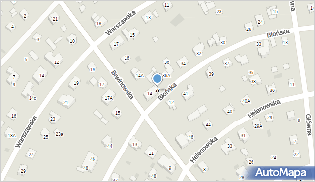 Podkowa Leśna, Błońska, 38, mapa Podkowa Leśna