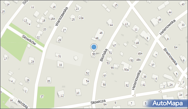 Podkowa Leśna, Błońska, 50, mapa Podkowa Leśna