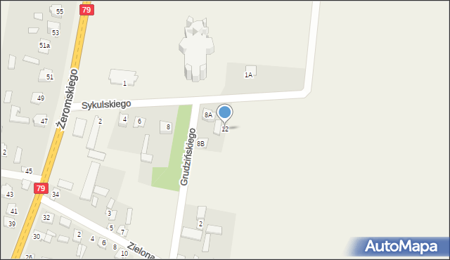 Policzna, bł. Sykulskiego, 12, mapa Policzna