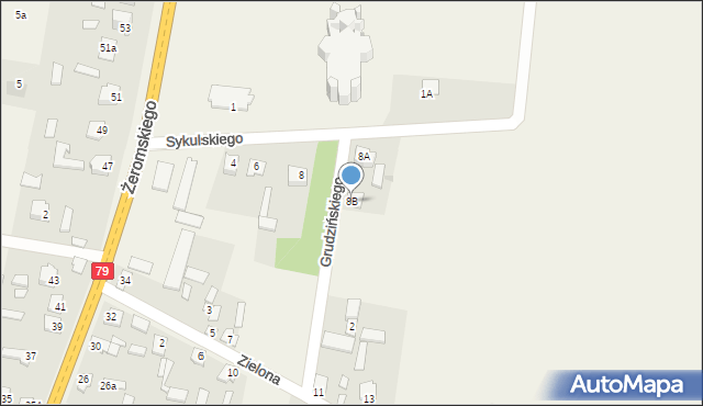 Policzna, bł. Sykulskiego, 8B, mapa Policzna