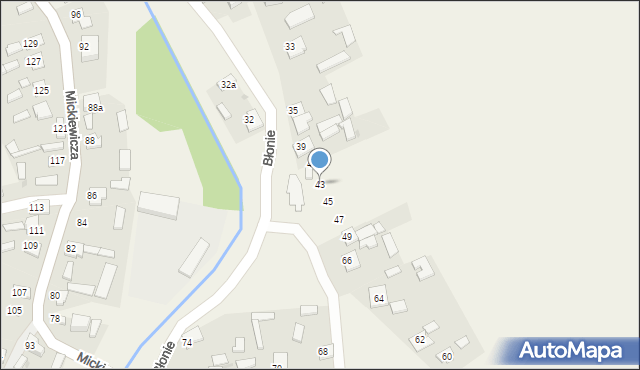 Przędzel, Błonie, 43, mapa Przędzel