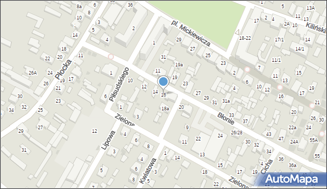 Raciąż, Błonie, 16, mapa Raciąż