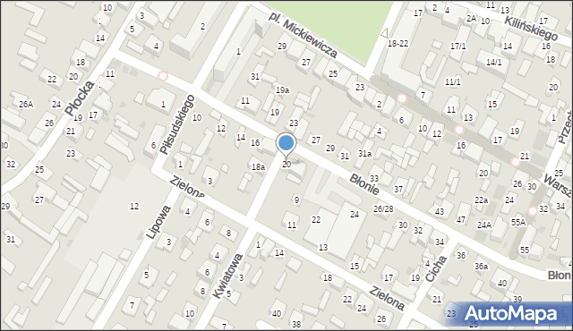 Raciąż, Błonie, 20, mapa Raciąż