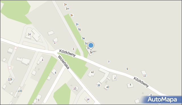 Radłów, bł. Kózkówny Karoliny, 3a, mapa Radłów