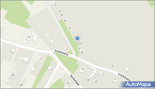 Radłów, bł. Kózkówny Karoliny, 3d, mapa Radłów