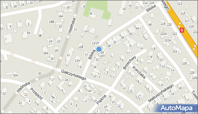 Radom, Bliska, 22, mapa Radomia