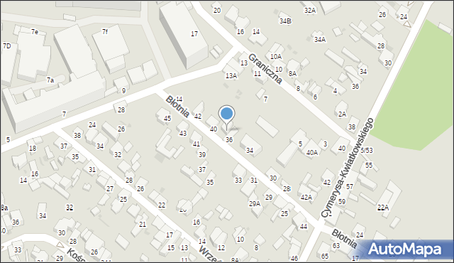 Radom, Błotnia, 38, mapa Radomia