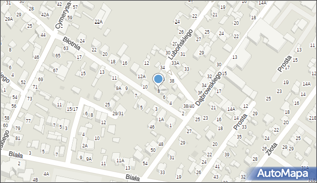 Radom, Błotnia, 8, mapa Radomia