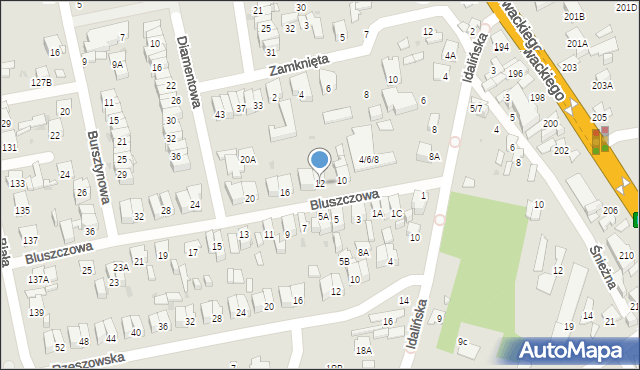 Radom, Bluszczowa, 12, mapa Radomia