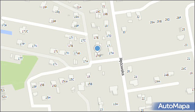 Radom, Błędowska, 17G, mapa Radomia