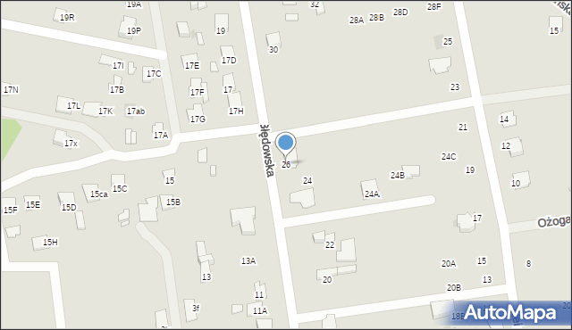 Radom, Błędowska, 26, mapa Radomia