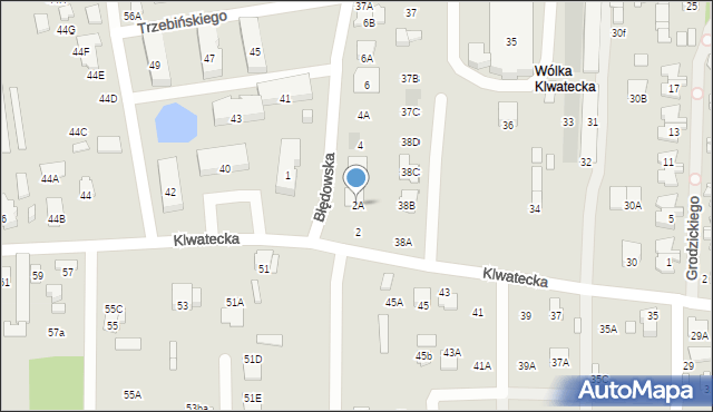 Radom, Błędowska, 2A, mapa Radomia