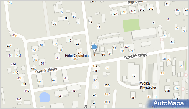 Radom, Błędowska, 8, mapa Radomia