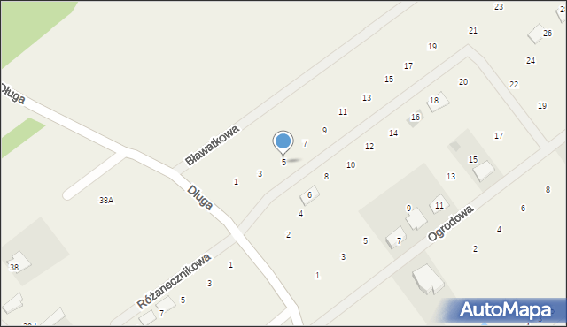 Radzewice, Bławatkowa, 5, mapa Radzewice