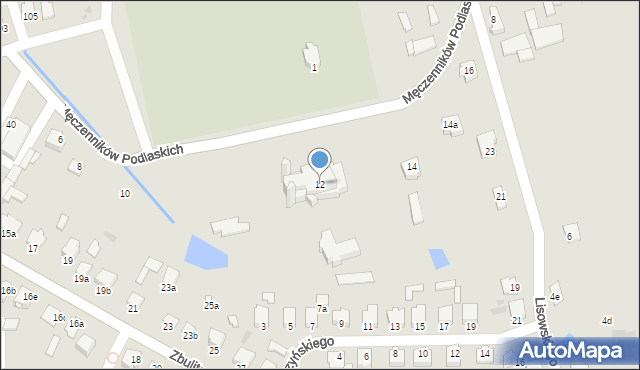 Radzyń Podlaski, bł. Męczenników Podlaskich, 12, mapa Radzyń Podlaski